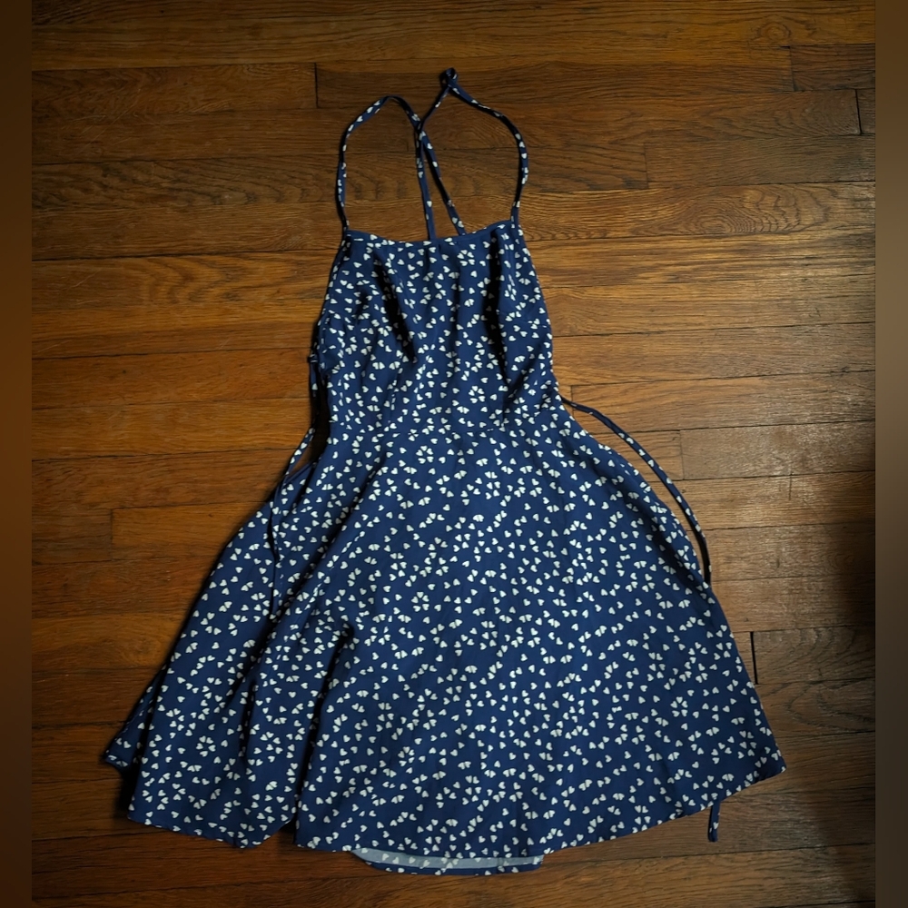 Shein Strappy Back Blue Fit and Flare Dress (XS)